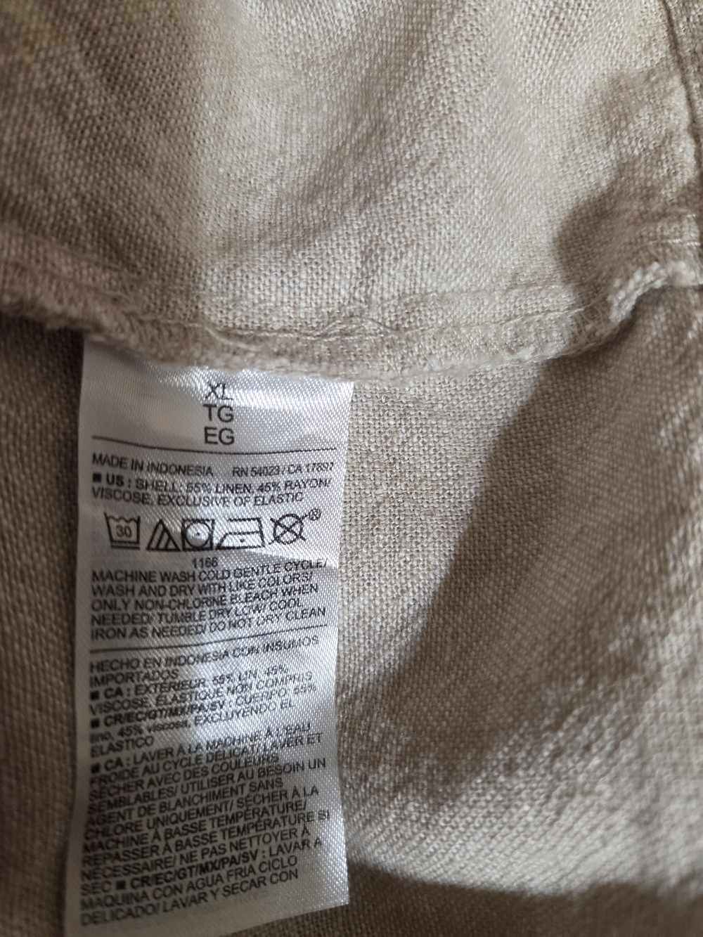 Light Beige Linen Blend Sleeveless Dress - Picture 7 of 8